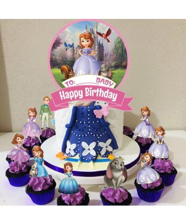 37pcs Sofia Birthday Party Supplies for Princess Theme Birthday Decorations include Cake Topper and Cupcake Toppers Sets - Buy Online on GoSupps.com
