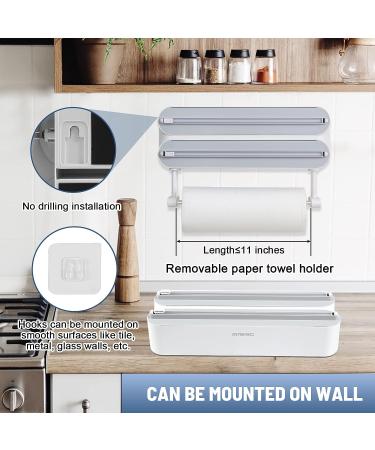 ArteiWo 3-in-1 Magnetic Plastic Wrap Dispenser with Cutter | Aluminum Foil and Plastic Wrap Organizer | Paper Towel Holder | Compatible with Cling Film, Tin Foil, Wax Paper - Buy Online on GoSupps.com