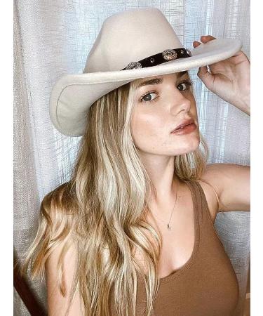 Western Cowboy Cowgirl Hat Fedora | Lanzom Outdoor Felt Wide Brim Hat - Black Medium - Buy Online on GoSupps.com