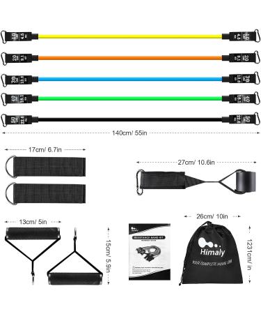 Himaly Resistance Bands Set 5 Heavy-Duty Tapes (100lbs/150lbs) with Handles & Ankle Straps for Strength Training Yoga and Pilates - Optimal for Resistance Training - Buy Online on GoSupps.com
