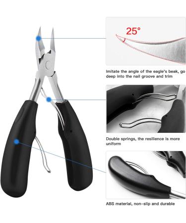 Toenail Clippers for Thick Nails and Cuticle Pusher Made of Rustproof Stainless Steel Super Sharp Blades and Strong Big Nail Scissors Nippers with Box - Buy Online on GoSupps.com