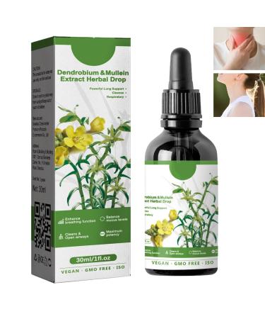 KOAHDE Clear Breath Drops Clear Lung Drops Herbal Lung Health Essence Herbal Lung Clear Drops Herbal Lung Cleanse Drops Powerful Lung Support Drops Clearbreath Dendrobium & Mullein Extract 30ML 1PC