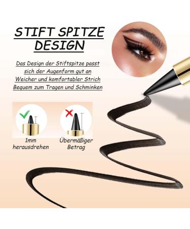 EONFAVE Eyeliner waterproof matte eyeliner stick gel black quickdrying and smudgeresistant pigmented kajal stick for the ideal eyeliner daily longlasting eye makeup black 3 g 1er Pack - Buy Online on GoSupps.com