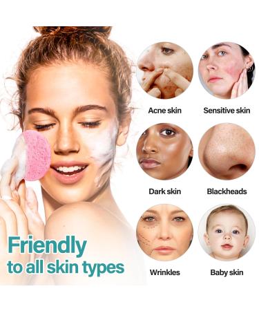 50 Compressed Facial Sponges - Reusable Natural Beauty Makeup Sponges for Daily Skin Care & Makeup Removal | Pink - Buy Online on GoSupps.com
