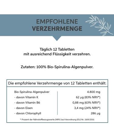  eltabia Organic Spirulina Tablets 200g | 500 tablets at 400mg each highly dosed | Premium Raw Food Grade | Tablets - Buy Online on GoSupps.com