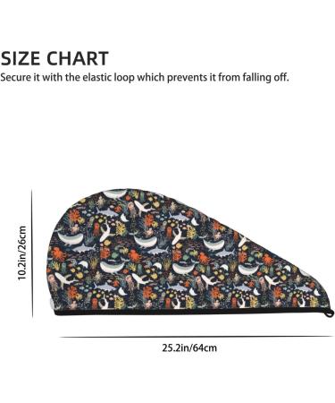 Marine Life Microfiber Hair Towel - Soft Super Absorbent Coral Velvet Wrap for Long Curly & Thick Hair - Quick Dry Cap for Women - Buy Online on GoSupps.com