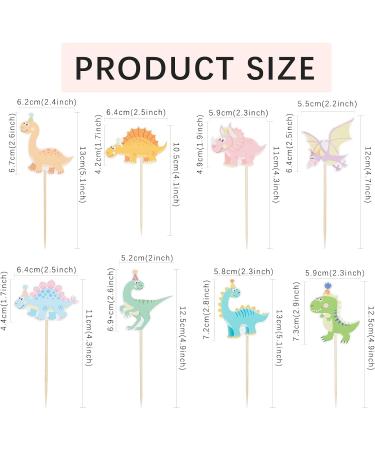 NICENEEDED 24 PCS Dinosaurs Cupcake Toppers Dinosaurs Cupcake Picks Cute Cartoon Dinosaur Themed Cake Toppers Toothpicks for Birthday Cake Decoration Supplies - Buy Online on GoSupps.com