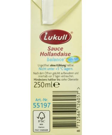 Lukull Hollandaise Sauce 12-Pack (12 x 250ml) - Creamy Delicate Ready to Use | International Shipping Available - Buy Online on GoSupps.com