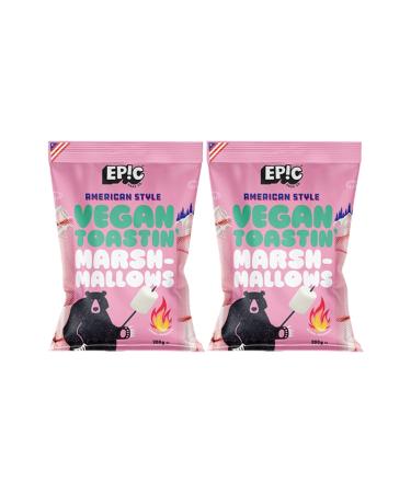 Vegan Marshmallows | American Style Epic Vegan Extra Large Toasting Marshmallows - Gluten Free - 2 Packs of 200g