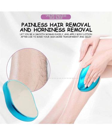 Painless Exfoliation Hair Remover Physical Hair Removal Tool with Epilator Crystal Hair Eraser Hair Remover for Legs Arms and Back Blue - Buy Online on GoSupps.com