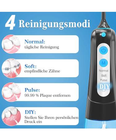 Surfou Wireless Mouth Shower - 300ml 4 Modes 5 Nozzles IPX7 Waterproof USB Rechargeable Oral Irrigator for Travel & Home - Buy Online on GoSupps.com