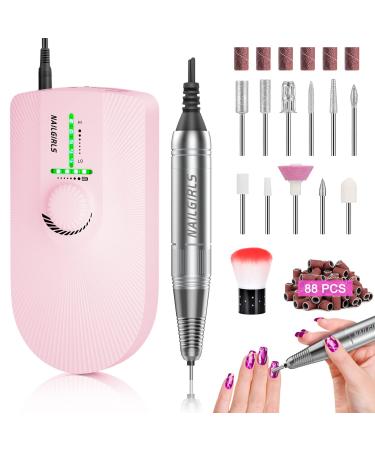 Electric Nail Files Professional Rechargeable Electric Nail Drill 35000RPM Adjustable Speed Portable 11 in 1 Electric Manicure and Pedicure Set for Acrylic Gel Nails
