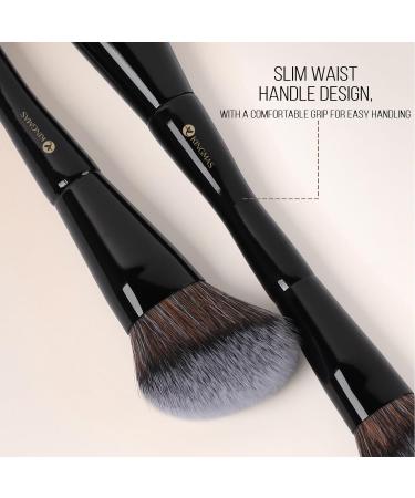 Buy KINGMAS Double-ended Foundation Makeup Brush - Angled/Round Top for Blending Liquid & Powder - Best Contour Brush for Concealer & Blush (Black) - International Shipping Available - Buy Online on GoSupps.com