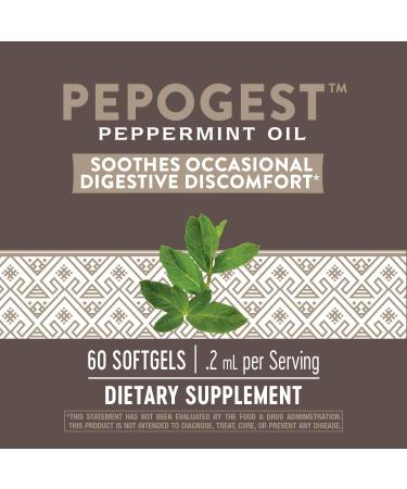 Nature's Way Pepogest Enteric-Coated Peppermint Oil Capsules 60 Count (Pack of 2) for Gastrointestinal Comfort - Buy Online on GoSupps.com