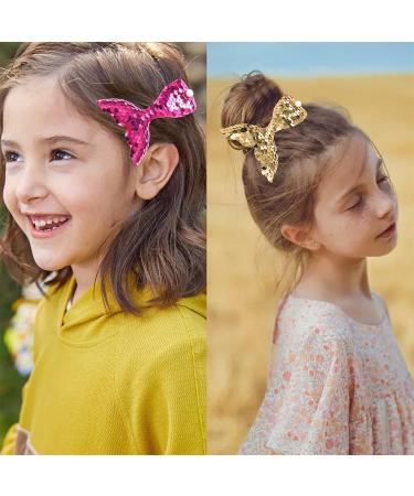 Handmade Mermaid Hair Clips for Girls - Non-Slip Sequins Styling Accessories in Blue - Buy Online on GoSupps.com