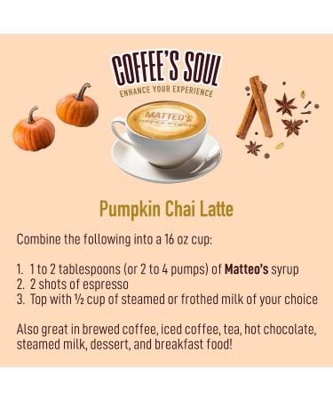Matteo's Barista Style Sugar-Free Coffee Syrup Pumpkin Chai Flavor Zero Calories and Sugar Keto Friendly Ideal for Lattes Cappuccinos Espresso Americano Indulgent Taste (750mL 6 - Pack) 750 ml (Pack of 6) - Buy Online on GoSupps.com
