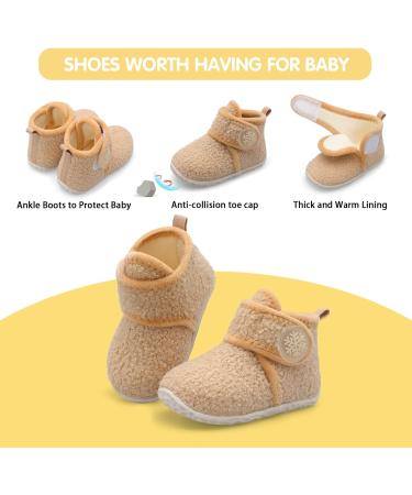 JIASUQI Baby Winter Boots - Camel, Anti-Skid Newborn Crib Shoes - Buy Online on GoSupps.com