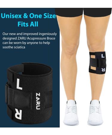 ZARU Premium Sciatica Pain Relief Brace - Unisex Acupressure Brace for Maximum Relief, Dual Pressure Pads, Targeted Compression for Lower Back, Hip - Black - Buy Online on GoSupps.com
