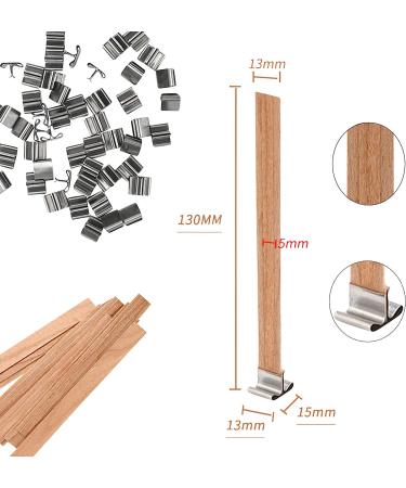 NOOR 50 Pieces Smokeless Wooden Wicks with Booster - Crackling Wood Wicks for Candle Making - Buy Online on GoSupps.com