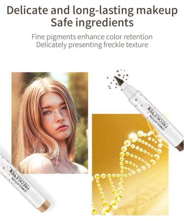Freckles Pen Lifelike Freckle Makeup Pen 2 Colors Magic Freckle Color Waterproof Longlasting Soft Pen for Effortless Sunkissed Makeup Not Easy to Fade Suit for Women Men (Coffee 1g) - Buy Online on GoSupps.com
