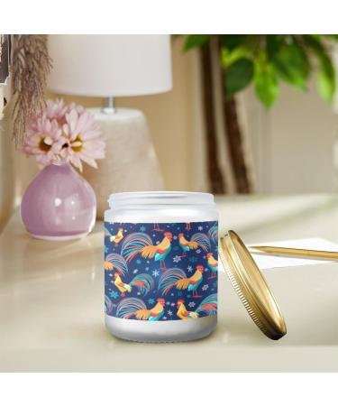 Lavender Candles for Home | Aromatherapy Jar Candles Gift Set | 7 oz Long Lasting Scented Candles for Women | Colorful Rooster Pattern Birthday Gift - Buy Online on GoSupps.com