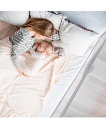 Vertical Lift Foldable Toddler Bed Rail 60 x 28 - Grey | Extra Long Guardrail for Crib, Twin, Full & Queen Size Mattress - Buy Online on GoSupps.com