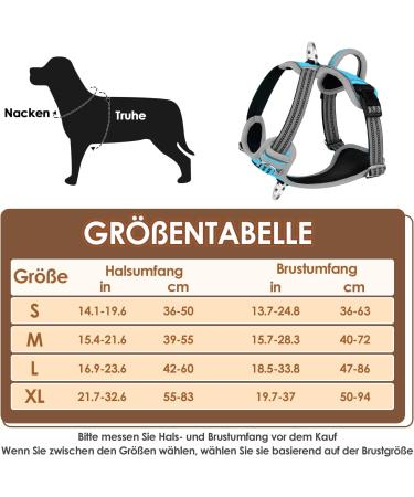 Eyin Adjustable Dog Harness for Large Dogs - Breathable Reflective Padded with Handle | Perfect for Daily Training (Blue L) - Buy Online on GoSupps.com