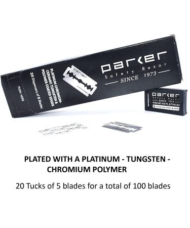 100 Count Premium Platinum Stainless Steel Double Edge Safety Razor Blades - Smooth & Comfortable Shaves | Parker Safety Razor - Buy Online on GoSupps.com