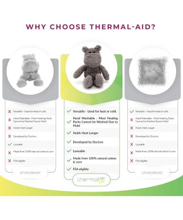 Thermal-Aid Zoo Happy the Hippo - Microwavable Stuffed Animal for Kids Pain Relief - Buy Online on GoSupps.com