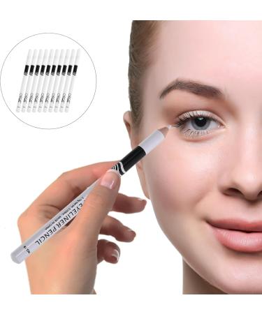 WOONEKY 20 Pcs Lying Silkworm Eyeliner Professional Eyeliner Pencils Makeup Eyeshadow Gel Wooden Pole White - Buy Online on GoSupps.com