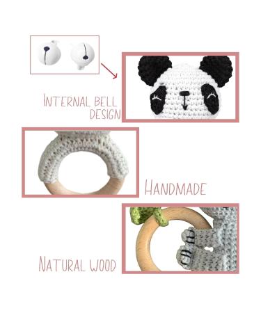 Personalized Elephant Bite Ring & Wood Rattle | Engraved Baby Gift for Newborn Boys & Girls | Unique Birth Keepsake - Buy Online on GoSupps.com