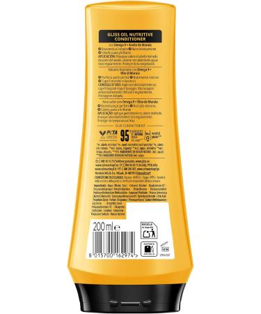  Gliss Schwarzkopf Gliss Oil Nutritive Balm 6 x 200 ml Packs Nourishing Balm Enriched with Omega 9 and Marula Oil Products for Brittle and Damaged Hair - Buy Online on GoSupps.com