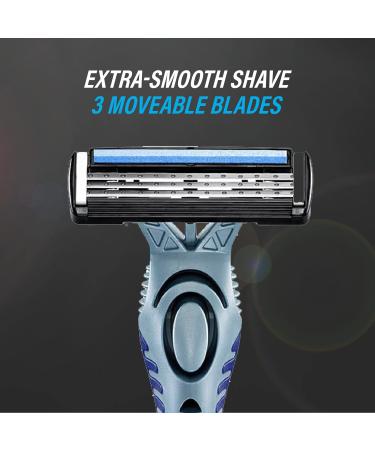 Bic Flex 3 Comfort Men's Razors Pack of 8 - with Three Movable-Blade Razors and Lubricating Strips for an Extra Smooth Shave 3 Count (Pack of 8) - Buy Online on GoSupps.com