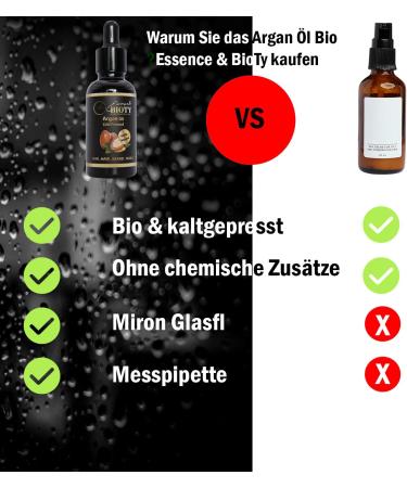 Essence & Bioty Argan Oil 30 ml - Cold Pressed 100% Pure in Miron Glass Bottle with Pipette + GUA SHA Stone: Nourishing Oil for Skin Hair Face - Buy Online on GoSupps.com