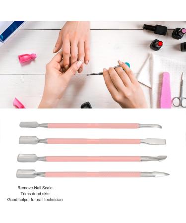 HUSHUI Cuticle Pusher Tool Kit 2 Set Dual Sided Nail Cuticle Cleaner Tool Stainless Steel Remove Nail Dirt Spoon for Manicure Pedicure - Buy Online on GoSupps.com