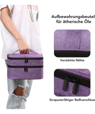 Kgmcare Essential Oil Pocket Storage Pouch for 30 Bottles | Double-Layered Travel Organizer for 5ml-15ml Essential Oils & Accessories - Purple - Buy Online on GoSupps.com