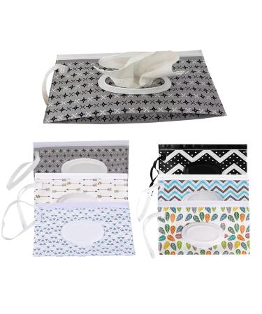 6 Pack Baby Wipe Dispenser Portable Refillable Wipe Holder Baby Wipes Container Wipe Dispenser Reusable Travel Wet Wipe Pouch for Baby and Adult