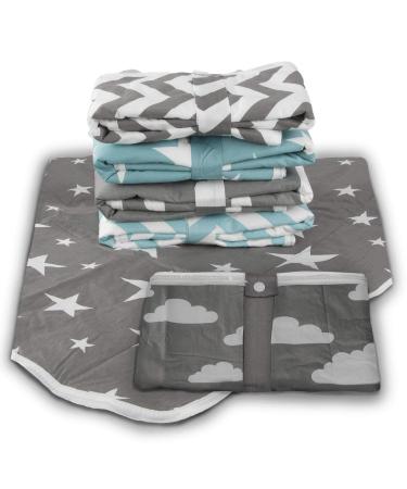 Breathable Baby Diaper Pad & Wrap | Washable Reusable Ceiling Pad for Infants & Toddlers - 50x70 cm (Star Gray) - Buy Online on GoSupps.com