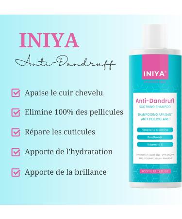 Anti-Dandruff Shampoo Iniya Anti-Dandruff Shampoo 400ml | Sulfate Free Shampoo | Soothing Shampoo | French brand - Buy Online on GoSupps.com