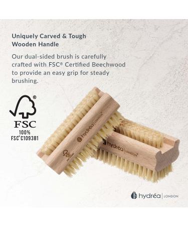 Hydrea Extra Robust Wooden Nail Brush Set - Firm Cactus Bristles | 2 Pieces | International Shipping Available - Buy Online on GoSupps.com