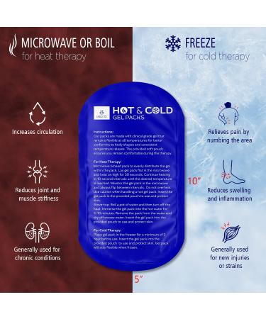 Reusable Gel Ice Packs for Injuries - Hot Cold Compress Wraps for Pain Relief & Swelling - Shoulder Elbow Back Hip Knee Therapy - Buy Online on GoSupps.com