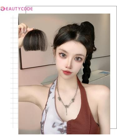 Bangs Hair Clip Natural Synthetic Hair Flat Bangs/Fringe Mini Fake Hair Bangs Fashion One Pieces Clip-in Air Bangs Hair Extension For Women Bangs Clip in Hair (Color : Deep brown) - Buy Online on GoSupps.com