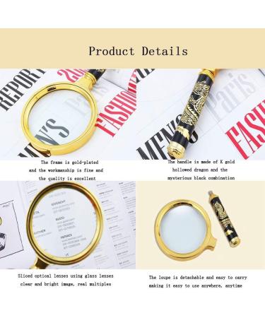 Magnifying Glasses for Hobbies Reading Magnifier Magnifying Glass Engraving Dragon 10 Times Handheld Reading - See Newspaper HD Optical Glass - Detachable Design Vision - Buy Online on GoSupps.com