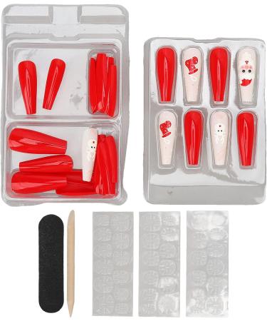 30 Pieces Christmas False Nails Portable Self Adhesive Fully Wrapped Artificial Nail Polish Christmas False Nails for Women and Girls (Type 1) - Buy Online on GoSupps.com