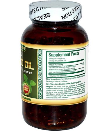 Wild Oregano Oil Capsules - 120 Liquid Veggie Softgels | 70% Carvacrol | Immune System Health Support | Non GMO, Vegan, Gluten Free - Buy Online on GoSupps.com