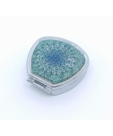 Green Mandala Pill Box - Stylish Travel Pill Organizer for Purse | Single Compartment Medicine Holder - Buy Online on GoSupps.com