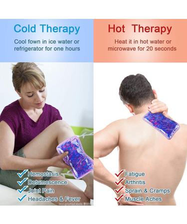 Animal Pattern Reusable Ice Pack 7.5 x 4.8 Inch - Hot/Cold Gel Bead Pack for Injuries - Knee & Back Pain Relief - Purple (2 Pack) - Buy Online on GoSupps.com