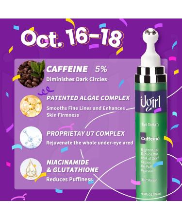 Eye Cream for Dark Circles & Puffiness - Anti-Aging Caffeine Serum with 360 Cooling Applicator | 0.5 Fl Oz | Perfect Stocking Stuffers for Women - Buy Online on GoSupps.com