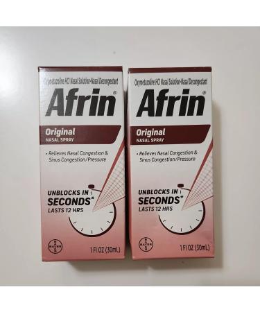 Afrin Original Nasal Spray & Decongestant Pack of 12 Bottles of 1 Fl Oz Each