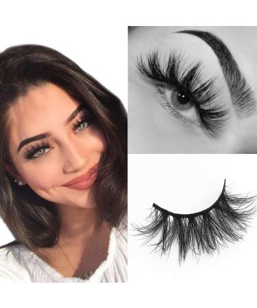 SWINGINGHAIR Mink Lashes  3D Mink Eyelashes 19mm Natural False Eyelashes Siberian 3D Mink Lashes Natural Look Eyelashes Hand-made Fluffy Volume Lashes 1 Pair 1 Pair (Pack of 1) 1-E11